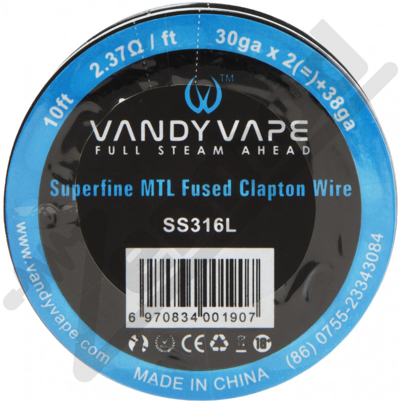 Фото и внешний вид — Vandy Vape Superfine MTL Fused Clapton Wire SS316L 30GA*2+38ga 3м